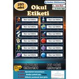 Ayza Tasarım Kişiye Isme Özel Okul Etiketi Isim Etiketi Kalem Defter Etiketi Sticker Uzay Figürlü Isimli Etiket - Çok Renkli