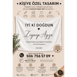 Ayza Tasarım Kişiye Özel Doğum Günü Yazısı Happy Birthday Duvar Örtüsü Duvar Halısı Birinci Kalite Kanvas Kumaş