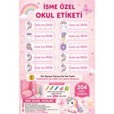 Ayza Tasarım Unicorn Kalem Defter Kitap Etiketi İsim Etiketi Kişiye Özel Yapışkanlı Kız Çocuk Okul Etiketi