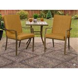 Ayzen Home 2 Adet 40X40CM Bahçe ve Salon Için Arkalıklı Bağcıklı Sandalye Minderi - 40 x 40 x 3 cm - Hardal