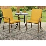 Ayzen Home 2 Adet 40X40CM Bahce ve Salon Takımı Için Bağcıklı Arkalıklı Sandalye Minderi - 40 x 40 cm - Açık Sarı