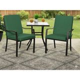 Ayzen Home 2 Adet 40X40CM Bahce ve Salon Takımı Için Bağcıklı Arkalıklı Sandalye Minderi - 40 x 40 cm - Koyu Yeşil