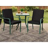 Ayzen Home 2 Adet 40X40CM Bahce ve Salon Takımı Için Bağcıklı Arkalıklı Sandalye Minderi - 40 x 40 cm - Siyah