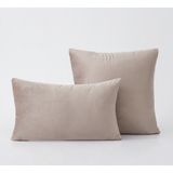 Ayzen Home 2li Kadıfe Kırlent Kılıfı Düz Renk - 30 x 50 cm - Şampanya