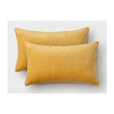 Ayzen Home 2li Kadıfe Kırlent Kılıfı Düz Renk 30X50 cm - 30 x 50 cm - Güneş Sarısı