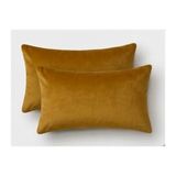 Ayzen Home 2li Kadıfe Kırlent Kılıfı Düz Renk 30X50 cm - 30 x 50 cm - Hardal