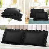 Ayzen Home Fırfırlı Akfil 2 Adet Yastik Kılıfı - 50 x 70 cm - Siyah