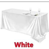 Ayzen Home Saten Masa Örtüsü 150CM x 200CM - 001 - Beyaz - 160 x 200 cm