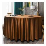 Ayzen Home Yuvarlak Masa Için Saten Masa Örtüsü 190 x 190 cm Çapında - Çikolata Kahvesi