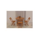 ayzenbi Ahşap Balkon/Bahçe 75X95Cm Masa 5Li Katlanabilir Set (4 Sandalye 1 Masa)