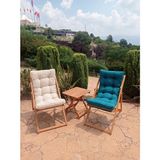 Ayzenbi Arıa Şezlong Seti Bahçe&balkon&teras&plaj Katlanır Ikili Set - 2 Şezlong 1 Masa - 4003