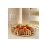 Azade Home Gold Pirinç Çubuk Oval Borcam Cam Sunumluk