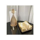 Azade Home Gold Pirinç Japongül Çubuk Rulo Ve Çubuk Kare Peçete 2’Set