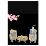 Azade Home Gold Pirinç Japongül Çubuk Yuvarlak 3’Lü Mutfak Set