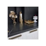 Azade Home Gold Pirinç Japongül Porselen 6’Lı Zikzak Baharatlık, Çubuk Rulo Ve Kare Peçete 3’Lü Set