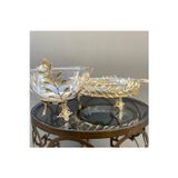 Azade Home Gold Pirinç Yaprak Yuvarlak Borcam Ve Yaprak Kase 2’Li Set