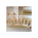 Azade Home Pirinç Japongül Mini Kristal 3’Lü Kavanoz Set Ve Uzun 6’Lı Porselen Baharatlık 2’Li Set