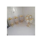 Azade Home Pirinç Japongül Mini Kristal 3’Lü Kavanoz, Zikzak 6’Lı Porselen 6’Lı Baharatlık Verulo 3’Lü Set