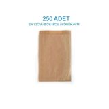 Azazgelsin 250 Adet Küçük Boy Hediye, Poğaça Kesekağıdı Kahverengi Şamua Kağıt-(EN:12CM/BOY:19CM/KÖRÜK:6CM)