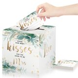 Azbuk Guess how many Kisses Game with Box, Gelin Partisi Oyunu, Gelin Partisi için Tahmin Oyunu, Özel Düğün Partisi Fikirleri, "Yakında Bayan Olacağı Kaç Öpücük Olacağı" Tahmin Edin (50 Tahmin Kartı)