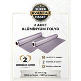 Azdavay Alüminyum Folyo 45 cm x 1000 gr 800GR Folyo + 200GR Masura 2 Adet