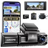 Azdome 4K Dashcam Araba Ön Arka İç Mekan, 3 Kanal 4K+1080P+2.5K Araba Kamerası, 64Gb Sd Kart, Wifi Gps, Çift Starvıs, Ir Gece Görüşü, Wdr, 24H Park İzleme, G-Sensor, M550 Max
