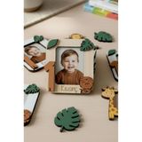 aze kids Kişiye Özel SAFARİ Temalı Ahşap 10 lu Magnet Seti – ASLAN Bebek Hediyelik