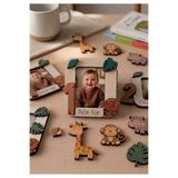 aze kids Kişiye Özel SAFARİ Temalı Ahşap 10 lu Magnet Seti – ASLAN Bebek Hediyelik