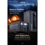 Azeada 60.000 mAh 27W Süper Hızlı Outdoor Kamp Powerbank Dijital Göstergeli Fenerli Taşınabilir Şarj Cihazı - Siyah