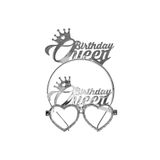 Azebu Birthday Queen Tac Gözlük Seti Gümüş Renk Parti Aksesuar Doğum Günü Seti