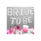 Azebu Bride To Be Yazılı Folyo Balon Konsept Gümüş Renkli Gri Bekarlığa Veda Partisi Büyük Balon