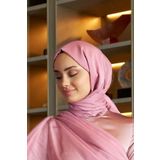 Azeem PEMBE Janjan Şifon Abiye Şal , Saten 1,5m x 2m Abiyelik Şal, Saten Şal, 1,5m x 2m Şal
