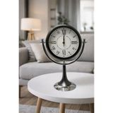 AZELON EV OFİS DEKORATİF 27 cm* 38 cm SİYAH - GÜMÜŞ KOMBİNLİ METAL MASA SAATİ