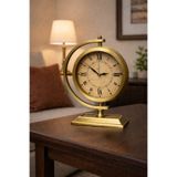 AZELON EV OFİS DEKORATİF ESKİTME RENGİNDE METAL 26 * 31 CM MASA SAATİ