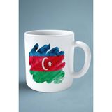 Azerbaijan Azerbaycan Bayrak Baskılı Kupa Bardak Çift Taraflı Kişiye Özel Model 2