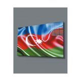 Azerbaycan Bayrağı Cam Tablo 4Mm Dayanıklı Temperli Cam,Azerbaijan Flag Glass Wall Art