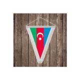 Azerbaycan Cumhuriyeti Beyaz Saçaklı Üçgen Flama Bayrak Hatıra Flama