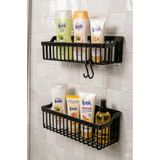 AZESUR Yapışkanlı Duvar Rafı, 2'li Duvar Düzenleyici, Banyo-Mutfak Organize Dolap Içi Organizeri Plastik