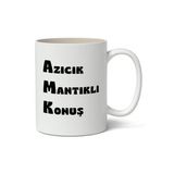 Azicik Mantikli Konus Tasarimli Kupa Bardak Baskili Kahve Kupa Bardak
