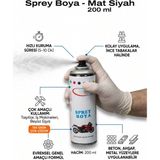 Azimli 200 ml Mat Siyah Sprey Boya Metal Ahşap Beton Uyumlu Hızlı Kuruyan Çok Amaçlı