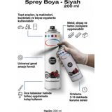 Azimli 200 ml Siyah Sprey Boya Metal Ahşap Beton Uyumlu Hızlı Kuruyan Çok Amaçlı