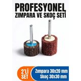 Azimli 30X20 Zımpara + 30X30 mm Skoç Seti 2 Adet Matkap Ucu Temizleme ve Parlatma Mopu