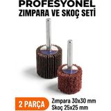 Azimli 30X30 Zımpara + 25X25 mm Skoç Seti 2 Parça Matkap Ucu Temizleme ve Parlatma Mopu