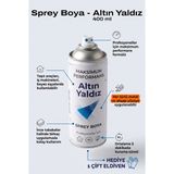 Azimli 400 ml Altın Yaldız Sprey Boya Hızlı Kuruyan Metal ve Ahşap Boyası + 1 Çift Eldiven
