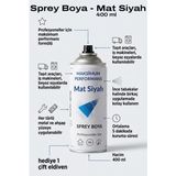 Azimli 400 ml Mat Siyah Sprey Boya Hızlı Kuruyan Akrilik Metal ve Ahşap Boyası + Eldiven