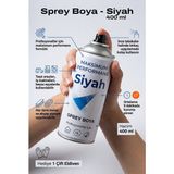 Azimli 400 ml Siyah Sprey Boya Hızlı Kuruyan Metal ve Ahşap Boyası + 1 Çift Eldiven