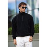 aziso Erkek Oversize Dik Yaka Polar Sweatshirt