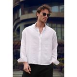 aziso Erkek oversize kesim Beyaz Gömlek