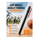 Aziyah Çok Amaçlı Bisiklet Pompası + Top Şişirme İğnesi | Mini Taşınabilir El Pompası