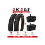 Aziyah CST RİDE AMBRO FAT 20x4.0 2 İç 2 Dış Lastik Seti Amber yanak Fat Bike Lastik 20x4.0